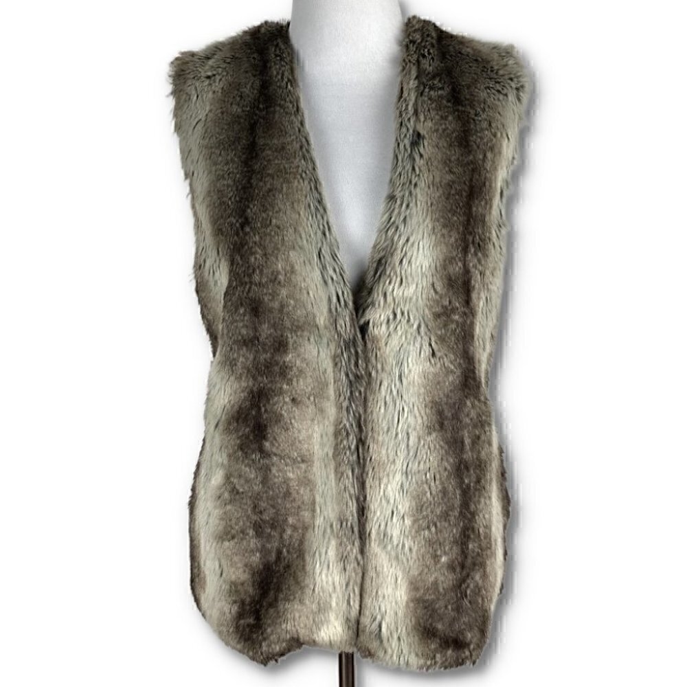 Heartloom womens vest size XS brown tan faux fur vegan